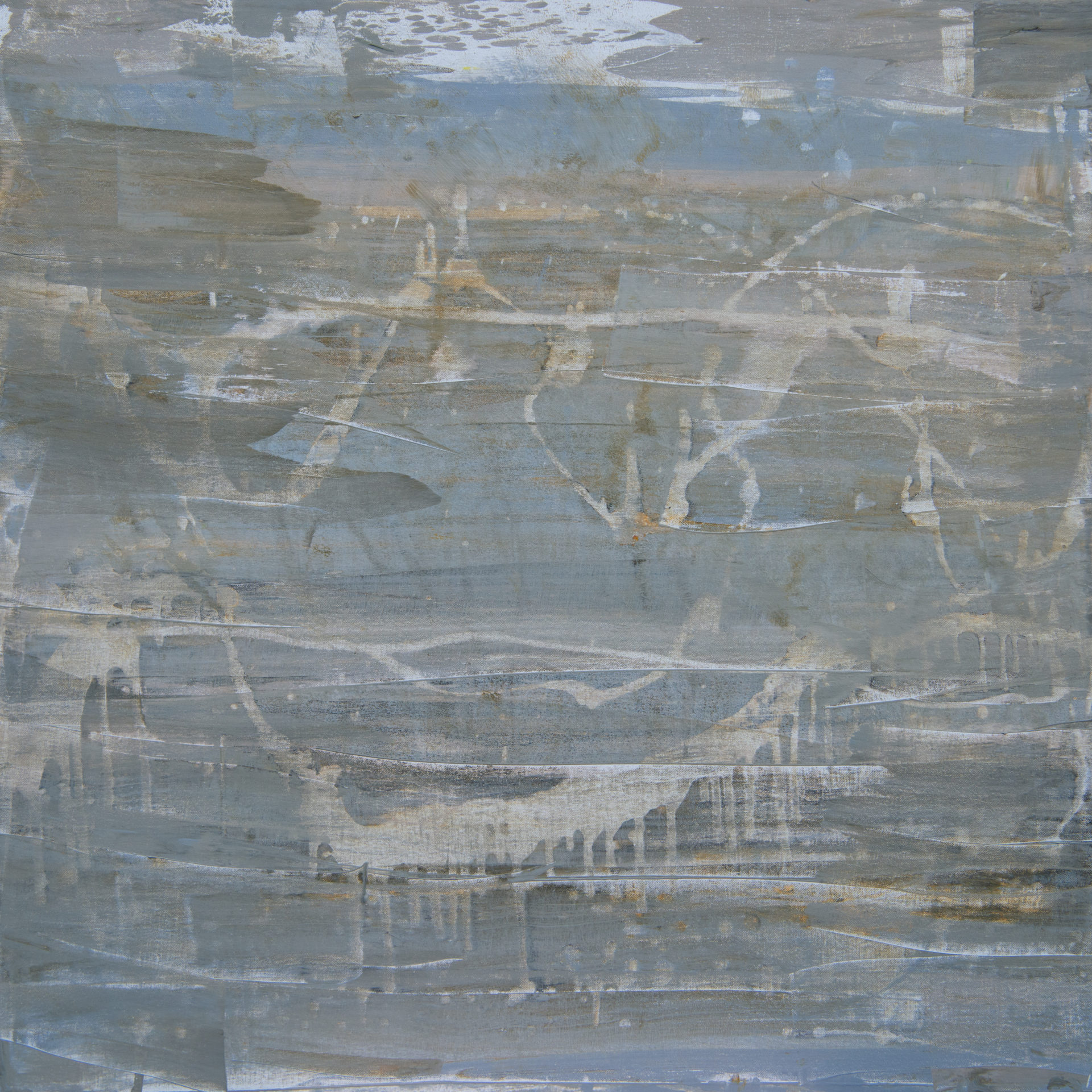 grey cream and white abstract contemporary art distressed feel 1m x 1m square for sale
