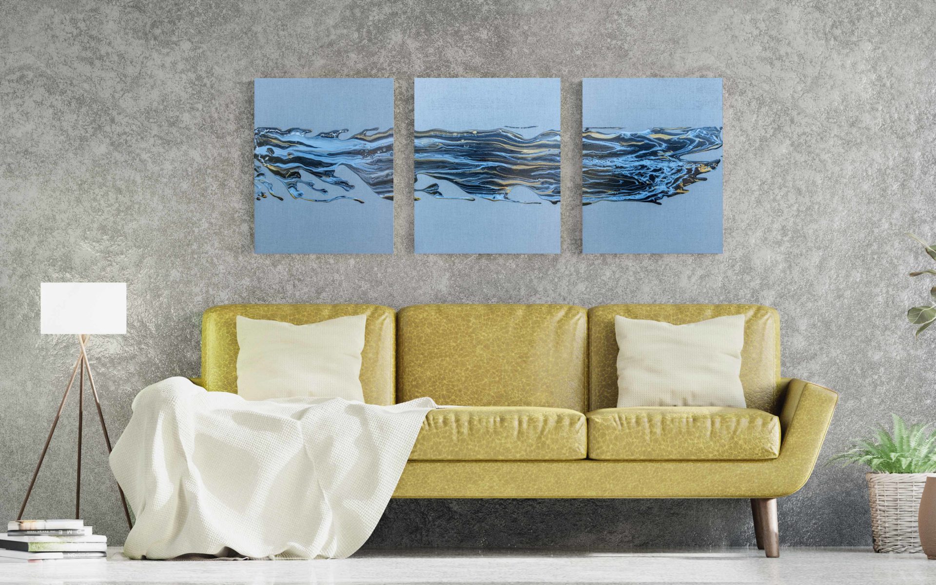 Abstract art on italian canvas modern design neutrels for sale or hire UK