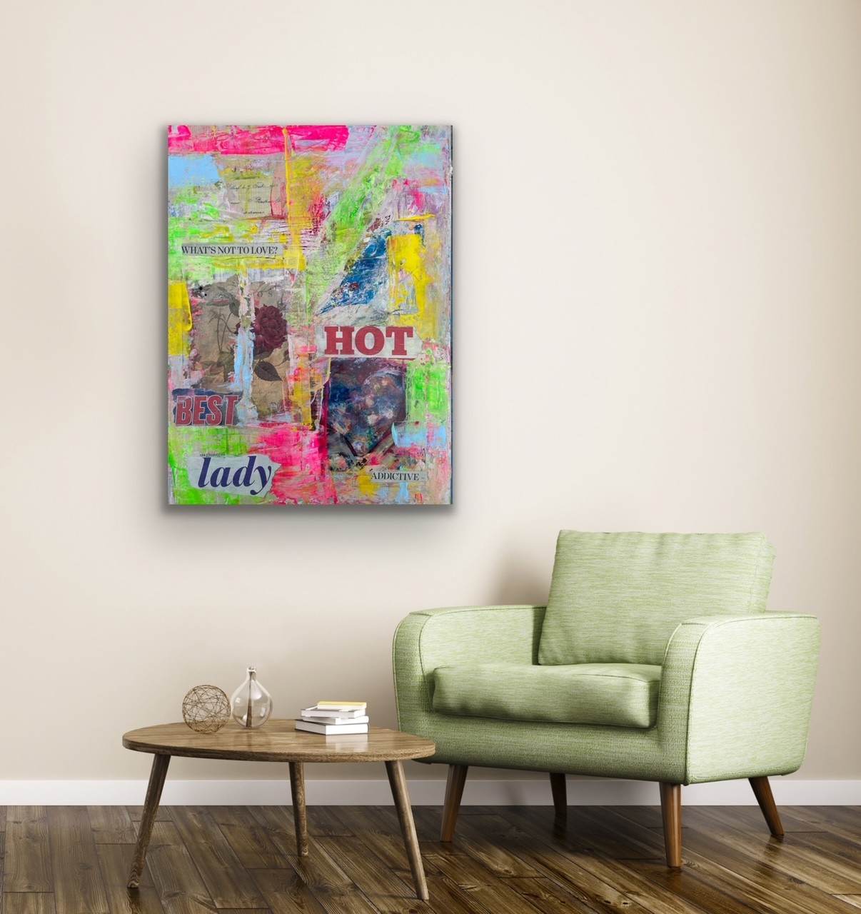 Florescent abstract art UK for sale on canvas