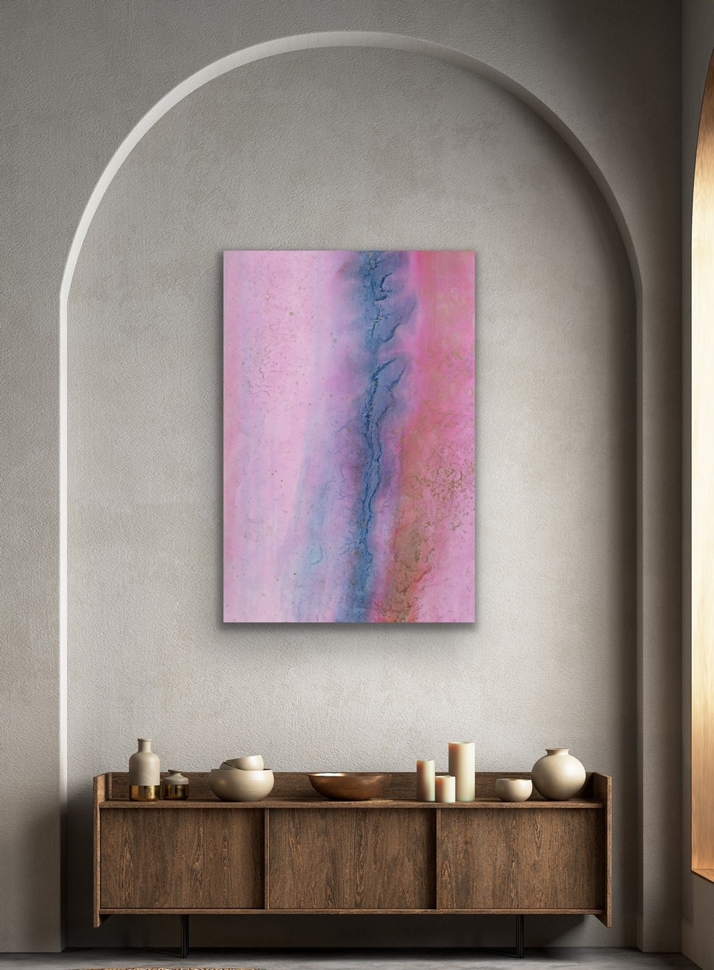 cloudbreak moody sky painting for sale UK with beach and light shining on the sea
