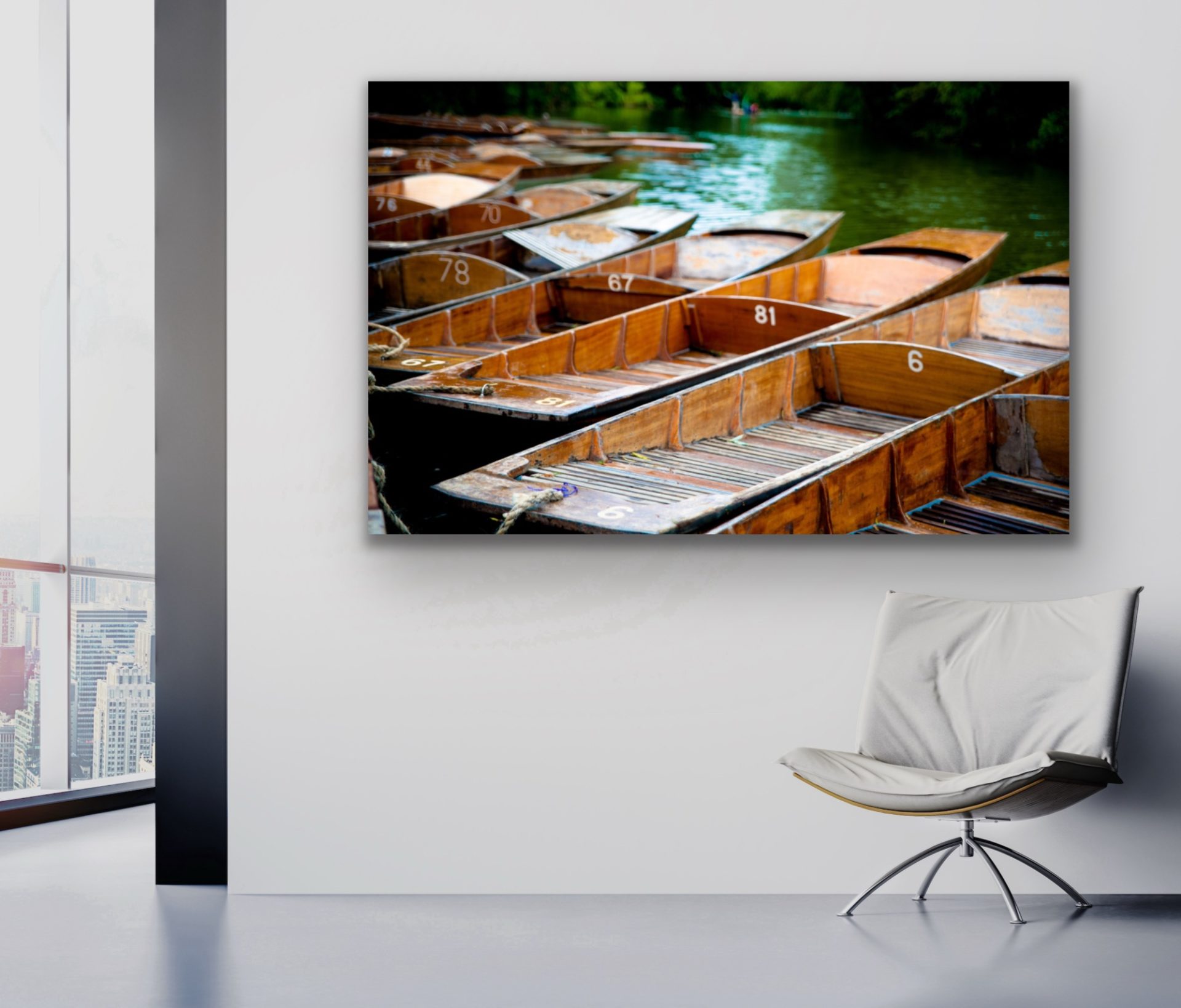 Oxford River Thames punting boats wallart print for sale hire Oxford River Thames punting boats wallart print for sale hire