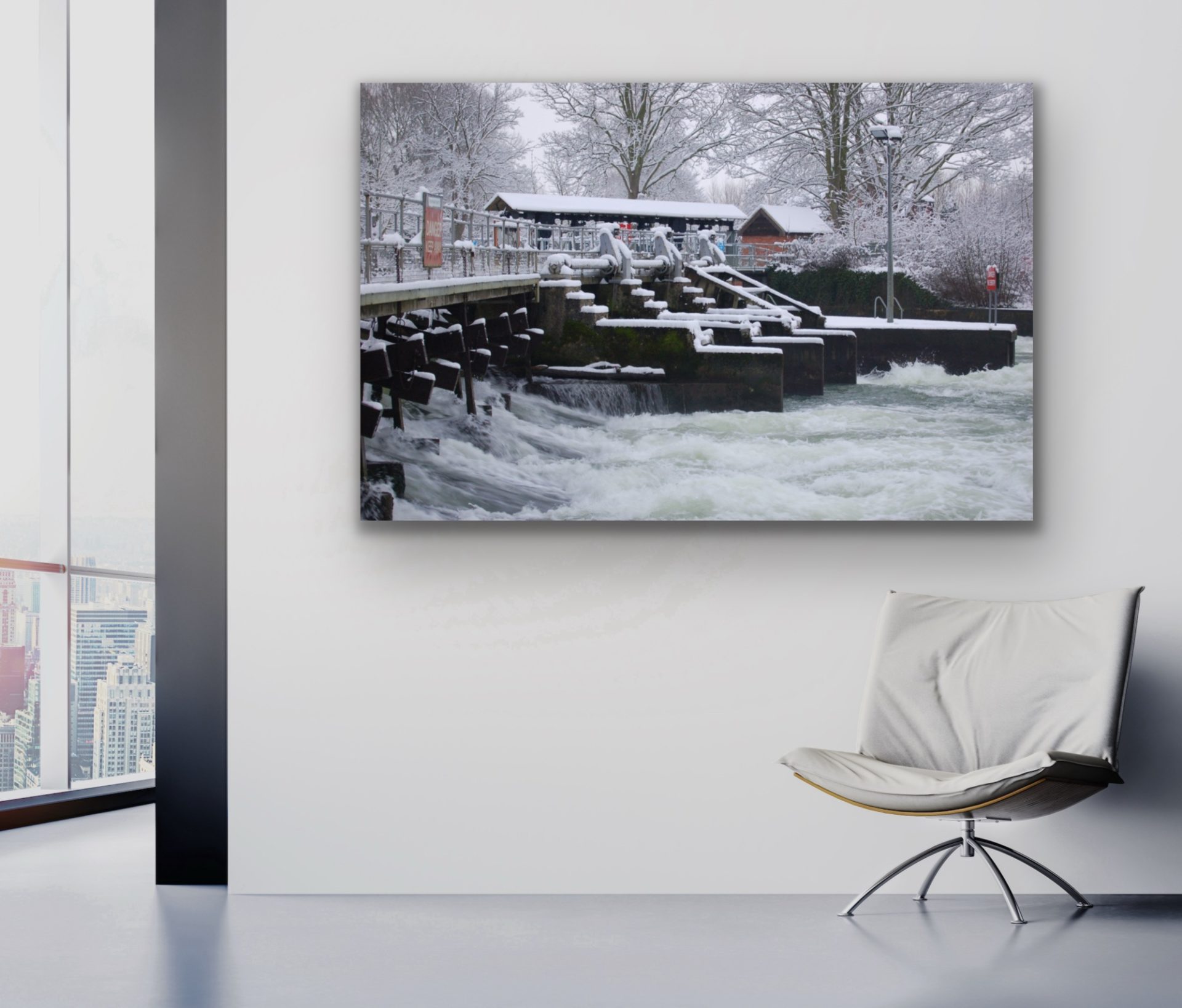 snow Abingdon Lock wallart print for commercial office snow Abingdon Lock wallart print for commercial office