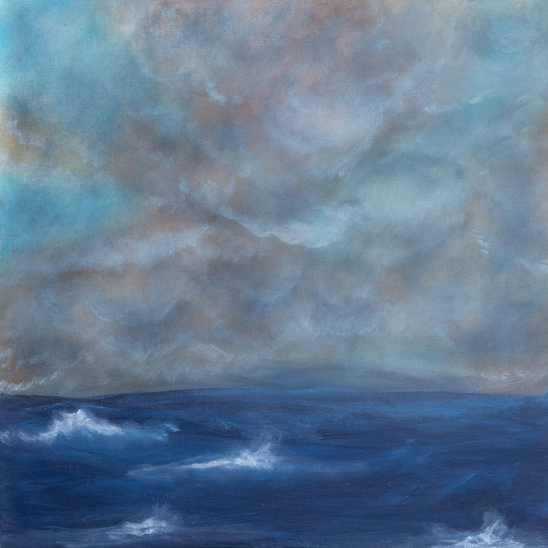 dramatic sky stormy sea original painting for sale UK