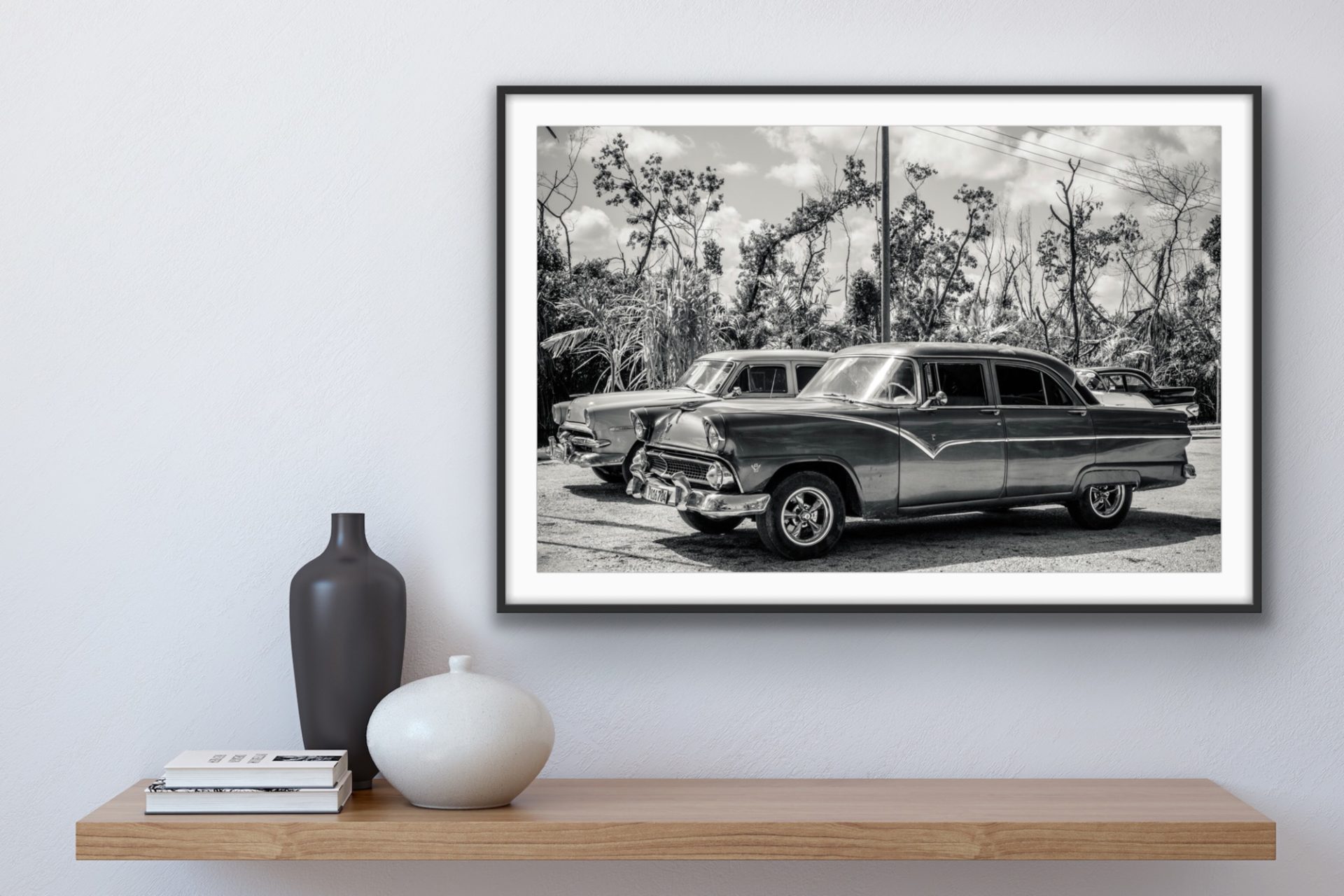 cuban car black and white print for sale uk