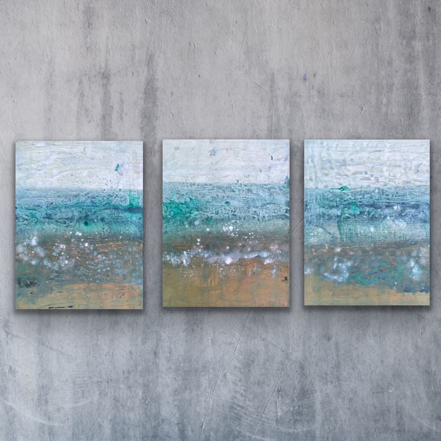 Sea painting original beach art for sale UK