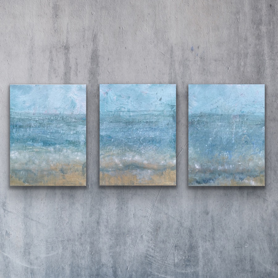 Beach painting of the sea from above abstract sea original artwork for sale UK