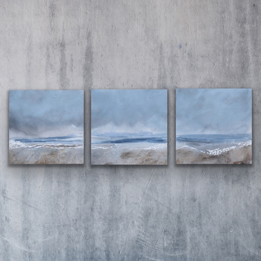 contemporary original art sea beach modern feel UK artist