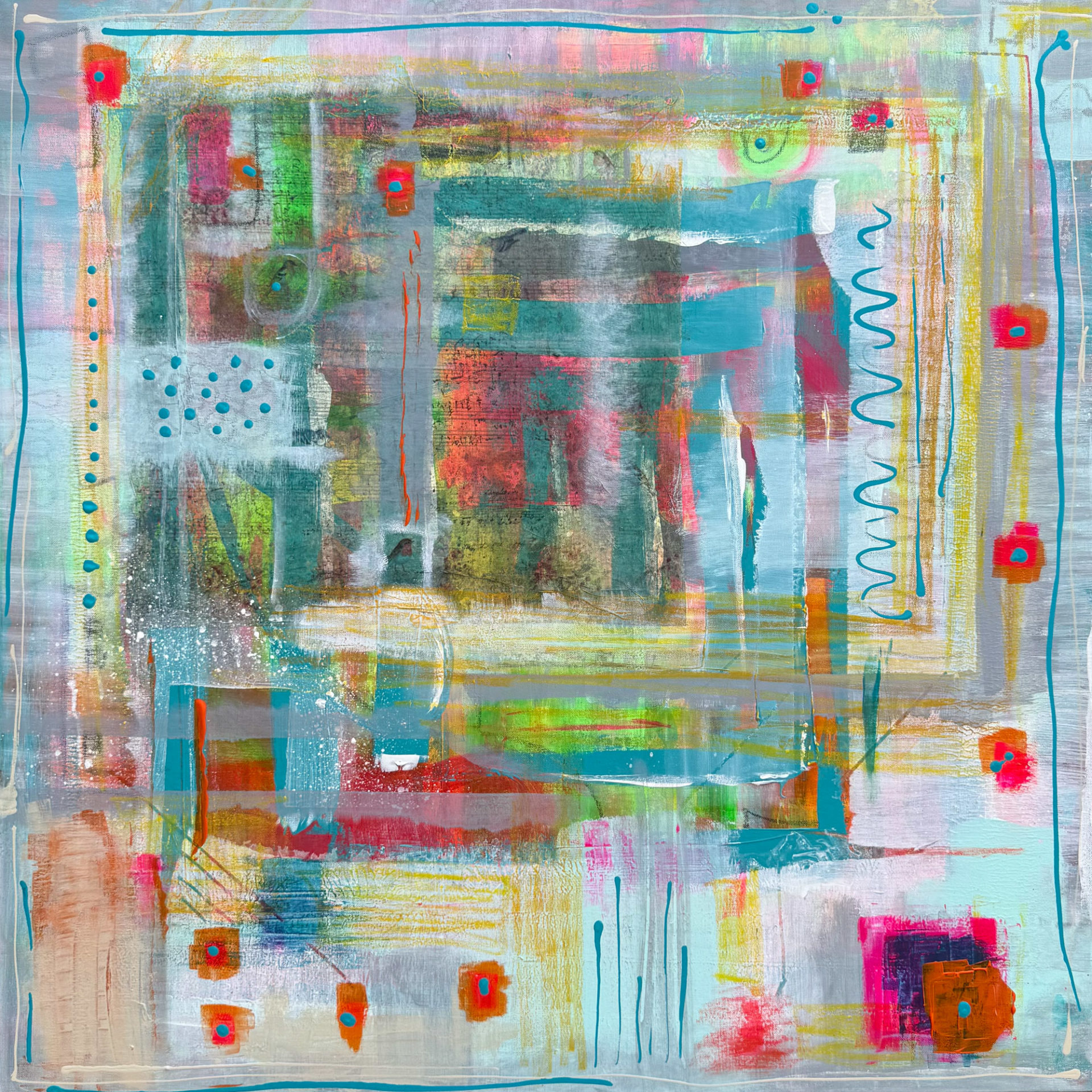 brigth bold abstract contemporary moder original painting for sale UK BRITISH ARTIST