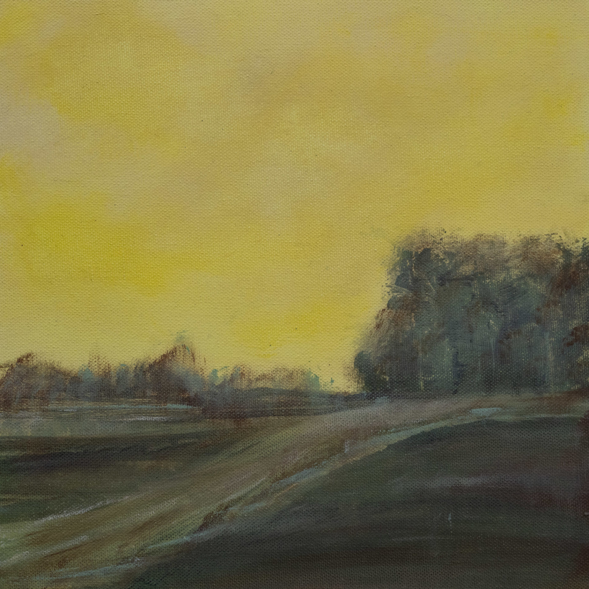bright yellow landscape art for sale uk contemporary abstract artist UK