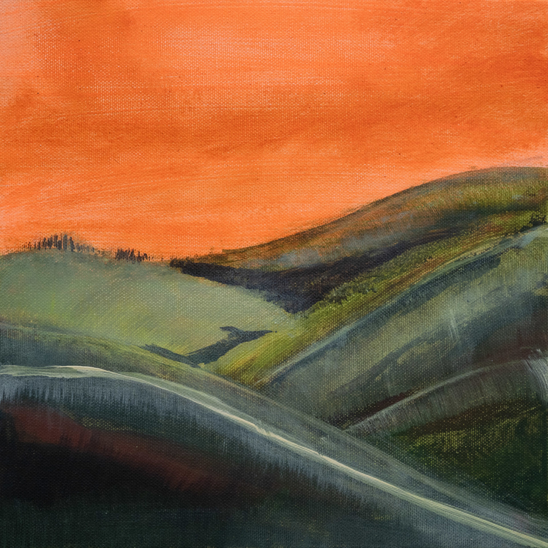 bright colourful landscape original artwork on canvas for sale UK