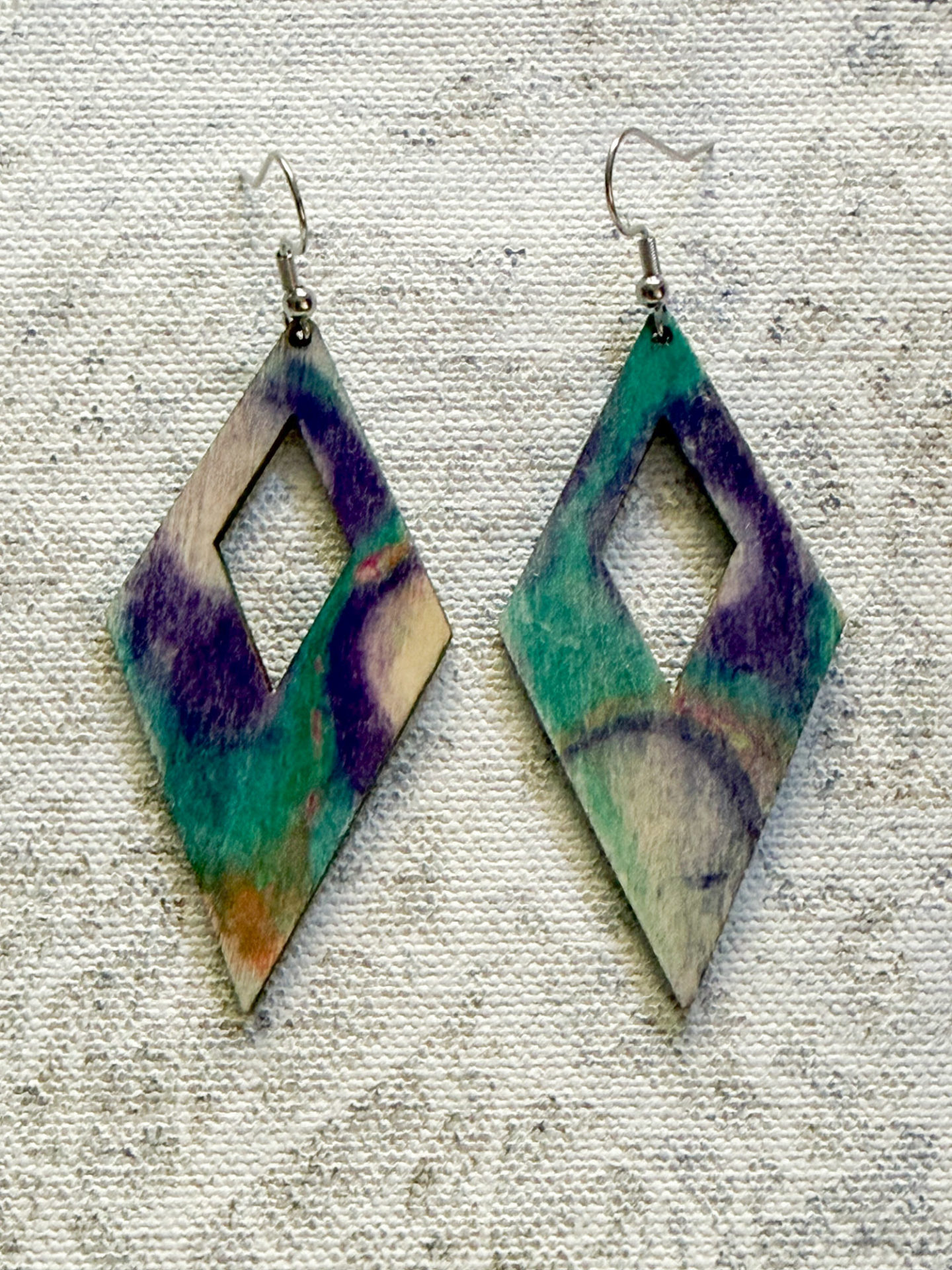 surgical steel earrings lightweight and comfortable blue black and pink