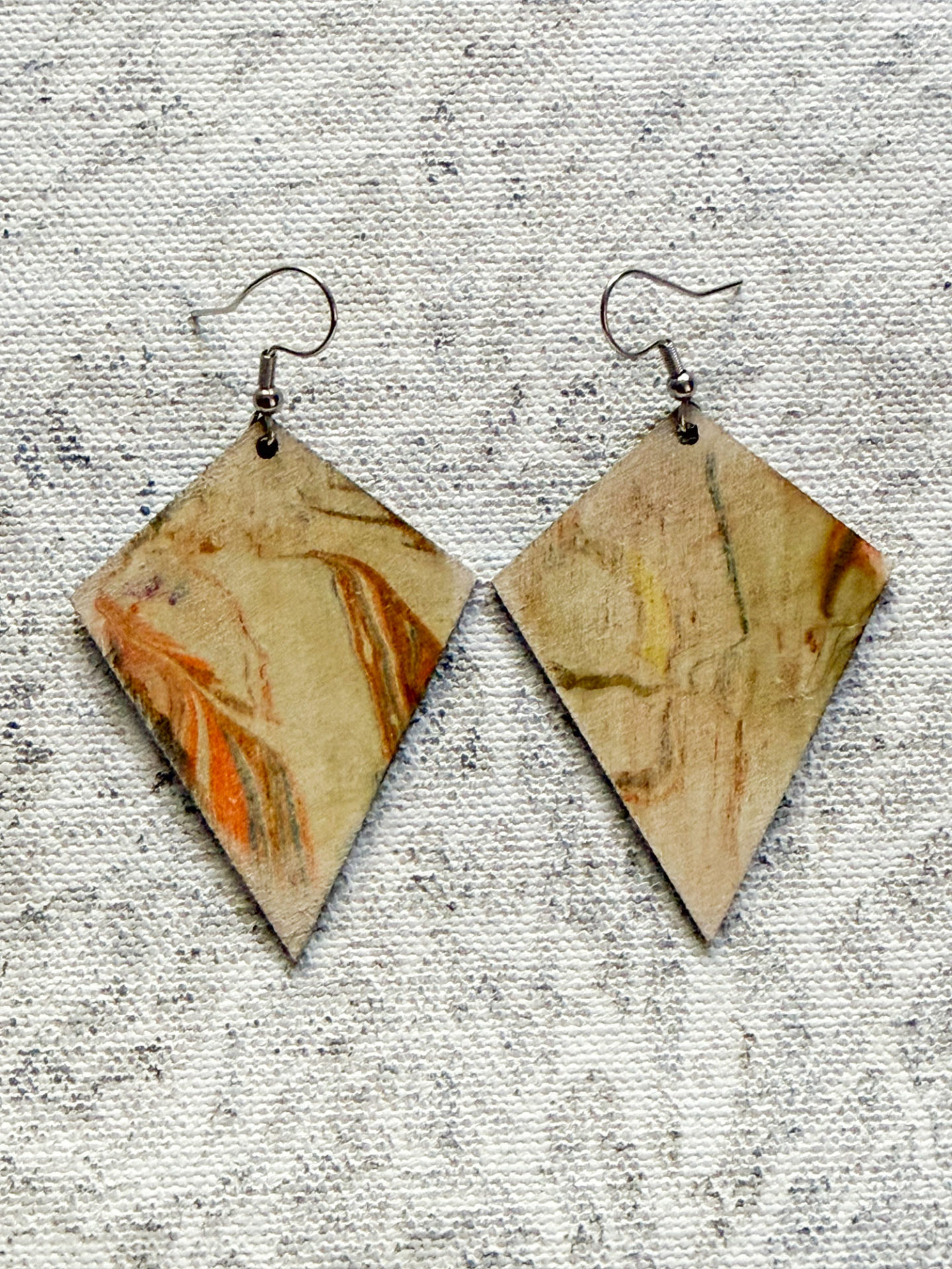 Original earring by british artist UK beige browns and neutrel colours